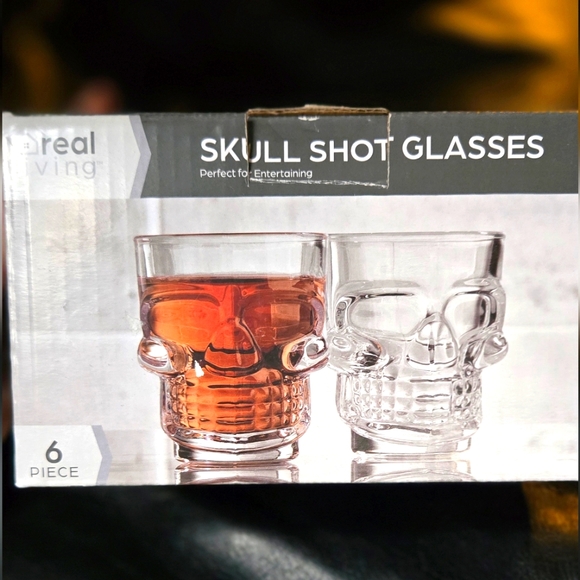 Real Living Other - Skull shot glass Real Living 6 glass set NEW in box gift set